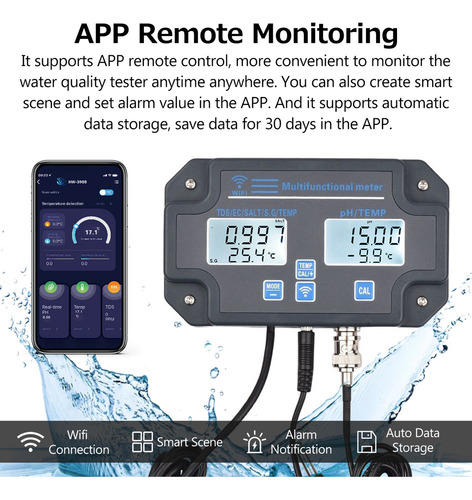 A Medidor Digital De Calidad Del Agua Wifi, Montado En La