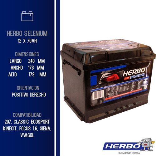 Bateria Herbo Selenium 12x70 Peugeot 208