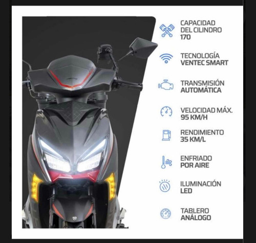 Excelente Moto Scooter Año 2025, 286km, 170cc, Control Remot