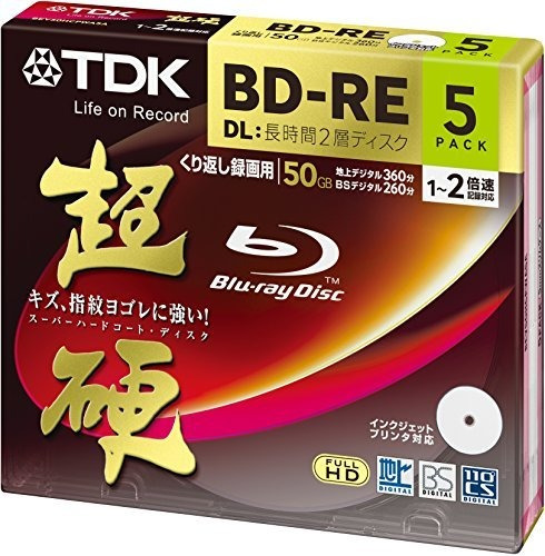 Tdk 50gb 2x Bd-re Dl Rewritable Printable Blu-ray Disc With 