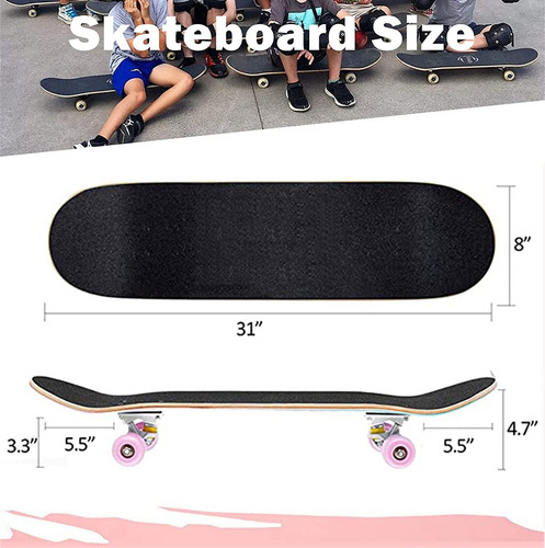 Patineta Rosa De Anime Premium 31 X 8 Pulgadas Para Niñas