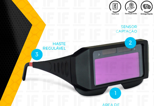 Óculos De Solda Para Soldador C/ Escurecimento Automático