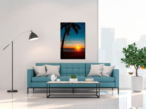 Cuadro Decorativo Atardecer Playa En Lienzo Canvas 40x60