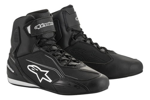 Botas Tipo Tenis De Moto Alpinestars Faster-3 Negro/ Blanco