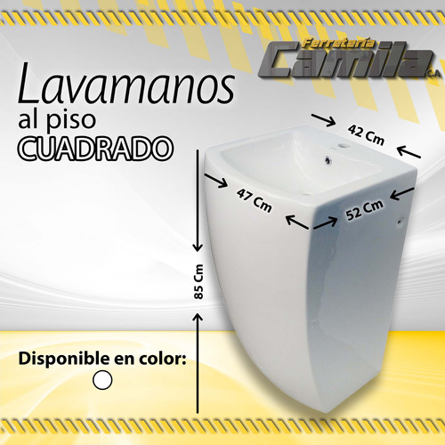 Lavamanos Pedestal Cuadrado Elegante / 000001878