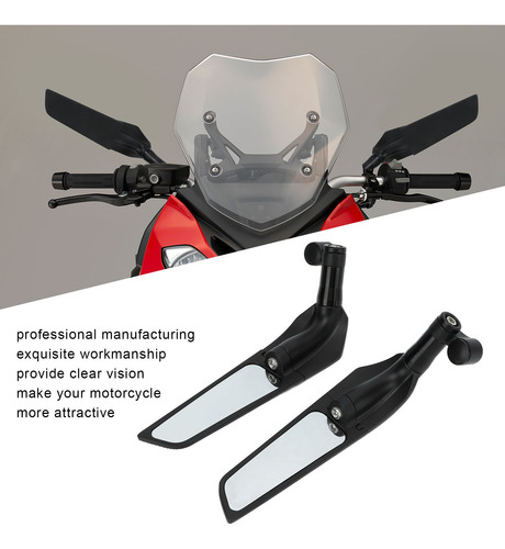 2 Peças, Espelho De Asa De Motocicleta, Guidão Ajustável, Vi