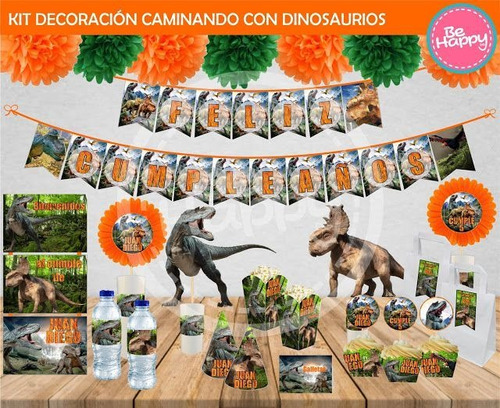 Kit Imprimible Dinosaurios Cotillón Completo 
