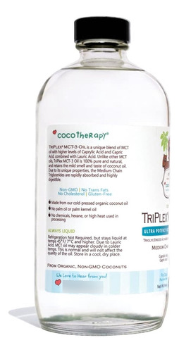 Aceite Cocotherapy , Sin Ogm, 100% Puro Y Natural, 16 Oz.
