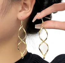 Comprar Set Zarcillos De Mujer Largos Rulos Ligeros Moda Bisuteria