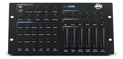 Adj Productos Controlador Hexcon Hex Serie Dmx, 6 Chnl