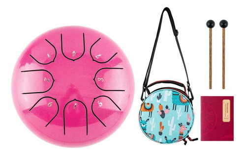 Steel Tongue Drum Rosa De 6 Pulgadas Y 8 Notas + Accesorios