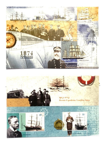 Filatelia Argentina Corbeta A.r.a. Uruguay 2 Bloques Mint