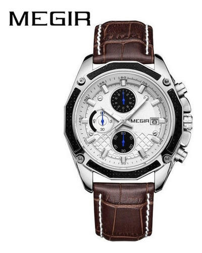 Reloj De Cuarzo Con Calendario Cronógrafo Megir 2015 G