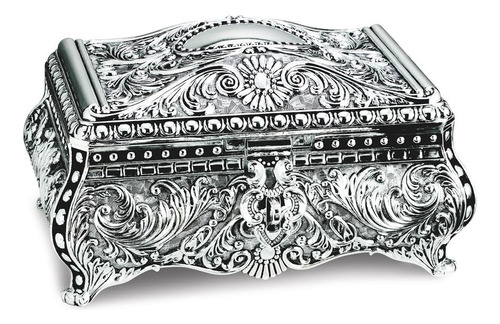 Joyero Con Patas Rectangulares Bañadas En Plata