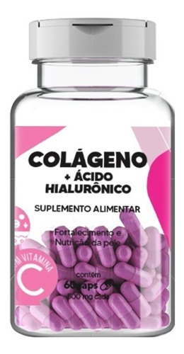 Colágeno Hidrolisado + Ácido Hialurônico E Vit C 500mg 60cps