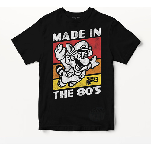 Remera Mario Made In The 80s (negra:) Ideas Mvd