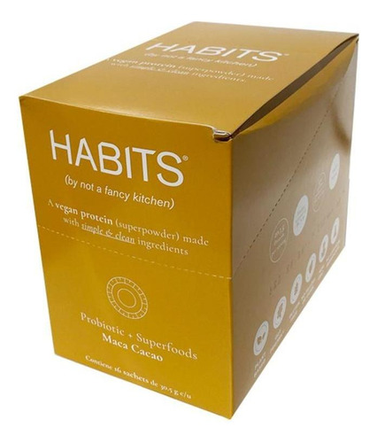 Habits Proteína Vegana Sabor Maca Cacao Caja Con 16 Sobres