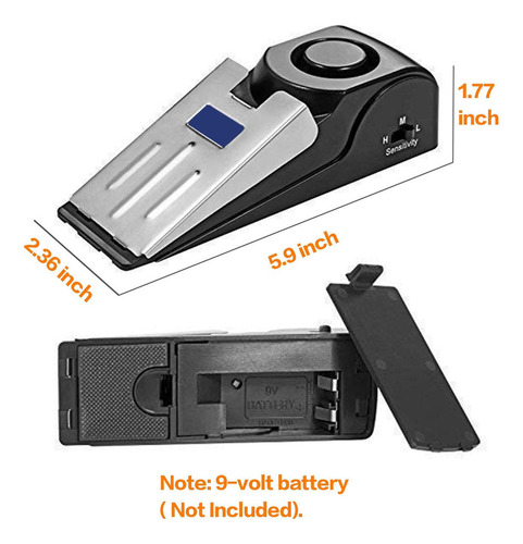 Tapón De Puerta Y Alarma 2 En 1, 120 Db, Para El Hogar Y Los