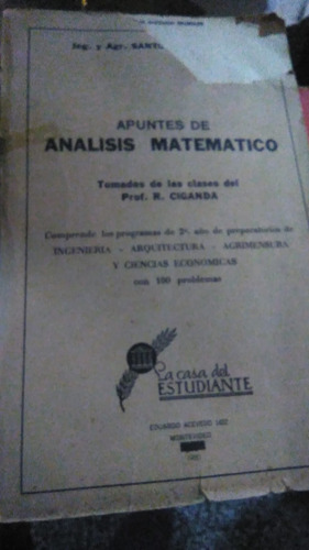 Apuntes De Analisis Matematico . Michelini