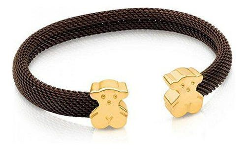 Pulsera Tous De Malla Con Oso De Acero Y Vermeil Plata