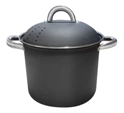 Cacerola Hudson Alta 24 Cm Con Tapa De Acero Carbono