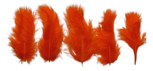 Paquete Pluma Mini Marabú Naranja X50 Unidades 8/9cm Largo