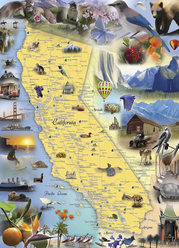 Hennessy Puzzles Mapa De California - Rompecabeza De 1000 Pi