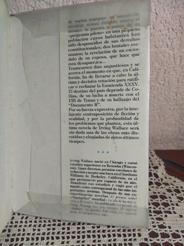El Documento R De Irving Wallace (Usado)
