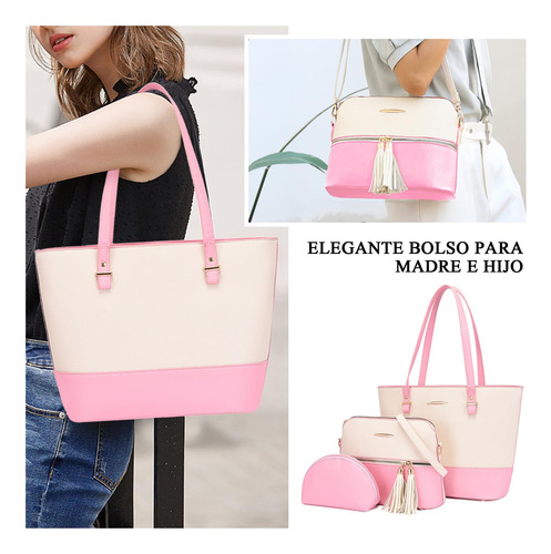 Bolso De Mano De Pu Cuero,3 Pcs Bolso De Hombro Para