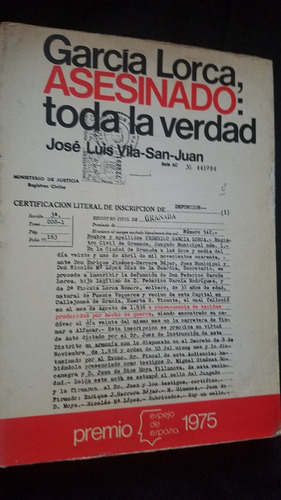 Garcia Lorca Asesinado Toda La Verdad Vila San Juan Planeta (Usado)