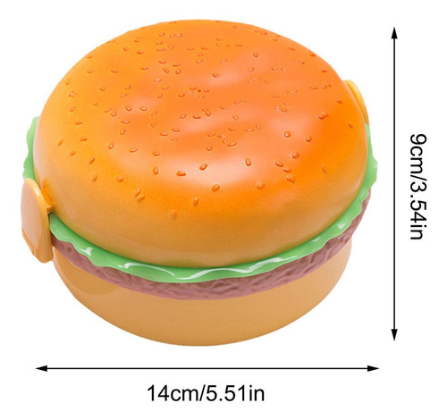 Aplicável A Bonita Caja Bento Con Forma De Hamburguesa Con