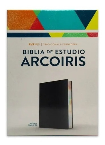 Biblia Arcoiris Rvr1960 Piel Negro Canto Tornasol