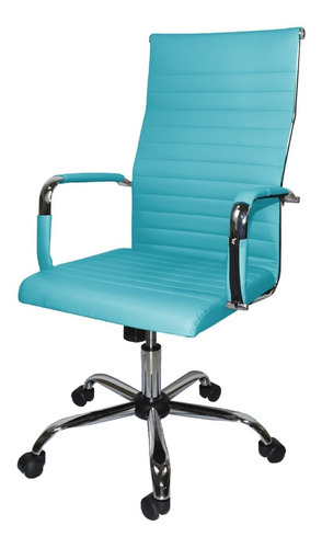 Silla de escritorio Seats And Stools Kena ergonómica  turquesa con tapizado de cuero sintético