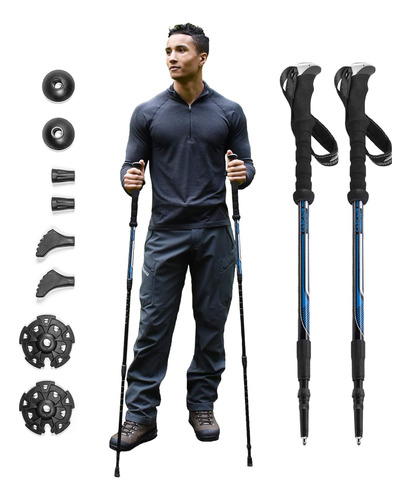 Cascade Mountain Tech Bastones De Trekking Ligeros De Alu...