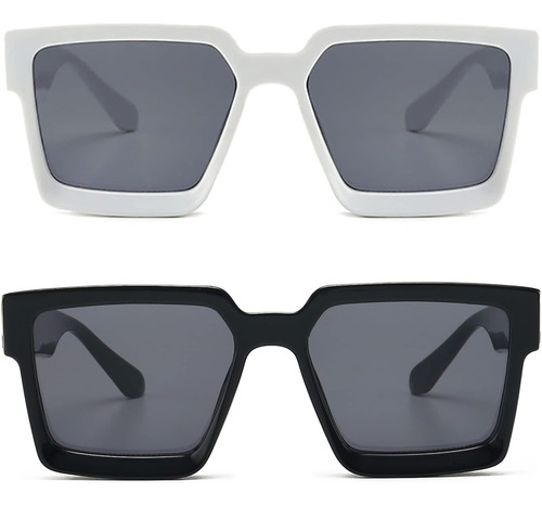 Retro Oversized Square Sunglasses Women Men Trendy Fashion R