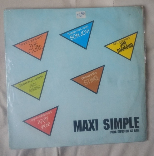 Maxi Simple Para Difusión The Cure Bon Jovi Iggy Pop Vinilo