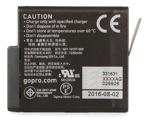 Bateria Gopro Hero5 Hero6 Hero7 - 1220mah - Aabat-001