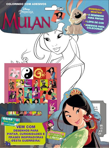 Disney - Colorindo com adesivos Mulan, de On Line a. Editora IBC - Instituto Brasileiro de Cultura Ltda, capa mole em português, 2021