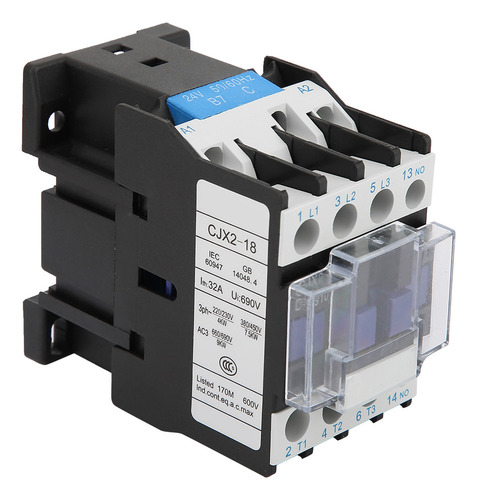 Contactor Industrial Cjx2-1810 Eléctrico De Montaje En Riel