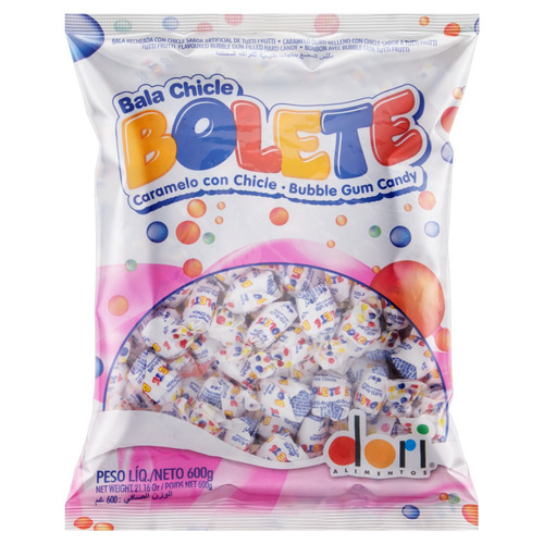 Imagem 1 de 4 de Bala Bolete tutti frutti sem glúten 600 g