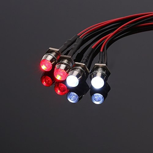 Kit De Luces Led 2 Blanco 2 Rojo Para 1/10 1/8 Traxxas Hsp R