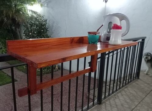 Mesa Barra Balcón De Madera Pino Laqueado Ref.