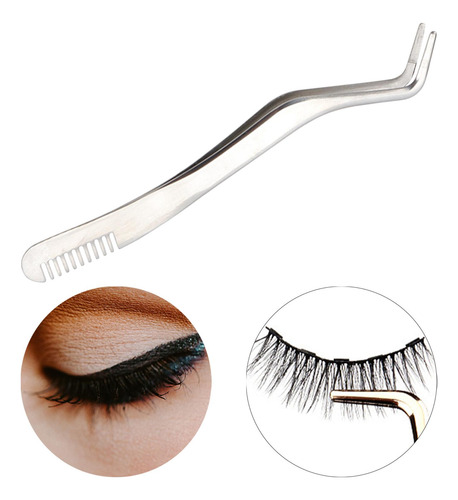 4 Pinzas De Pestañas Curvas Con Peine Para Cejas Para