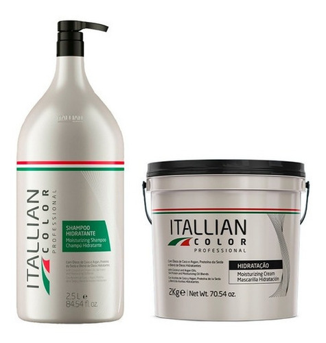 Kit Itallian Color Shampoo 2,5litros Máscara Hidratação 2kg
