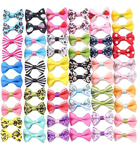 Yaka 60pcs (30 Paris) Cute Puppy Dog Lazos Para El Cabello C