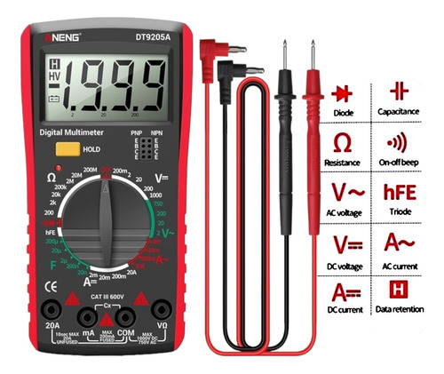 Tester Multimetro Digital Dt9205a