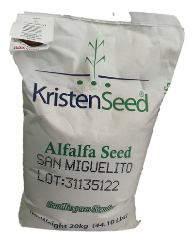Semilla De Alfalfa San Miguelito Peletizada 20 Kg Kristen Seed
