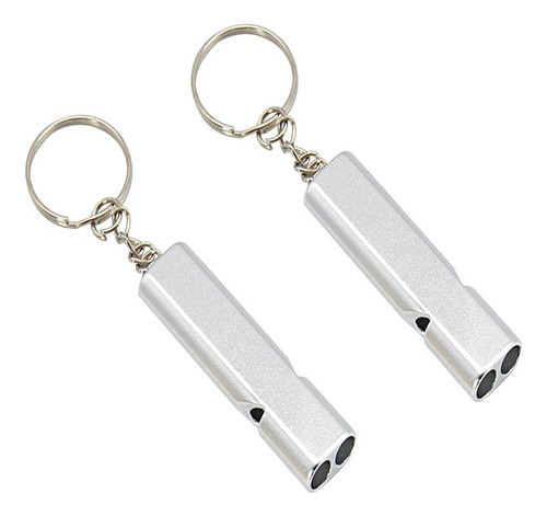 2 Piezas De Silbato De Supervivencia De Plata 56x15x8mm