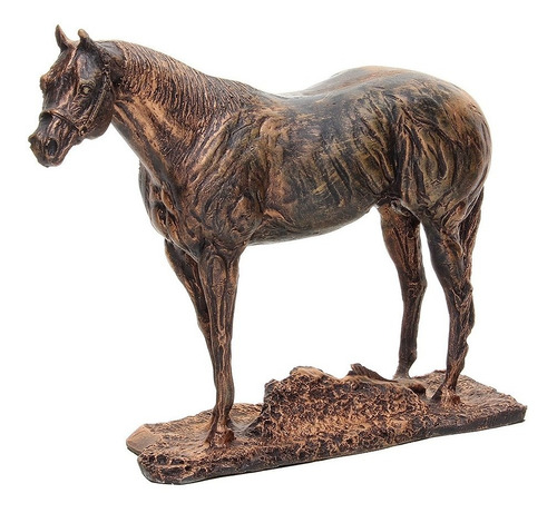 Imagem 1 de 5 de Escultura Em Resina Cavalo Quarto De Milha Home Western Deco