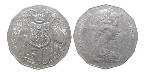 Australia 50 Cents 1971 Reina Isabel I I Au#01 (Usado)